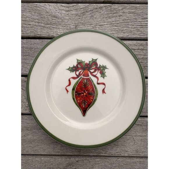 4 Christopher Radko Plates Holiday Celebration Christmas Dessert Appetizer 6” - Picture 6 of 8